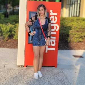 Vintage Holter Blue Denim Zip Up Dress